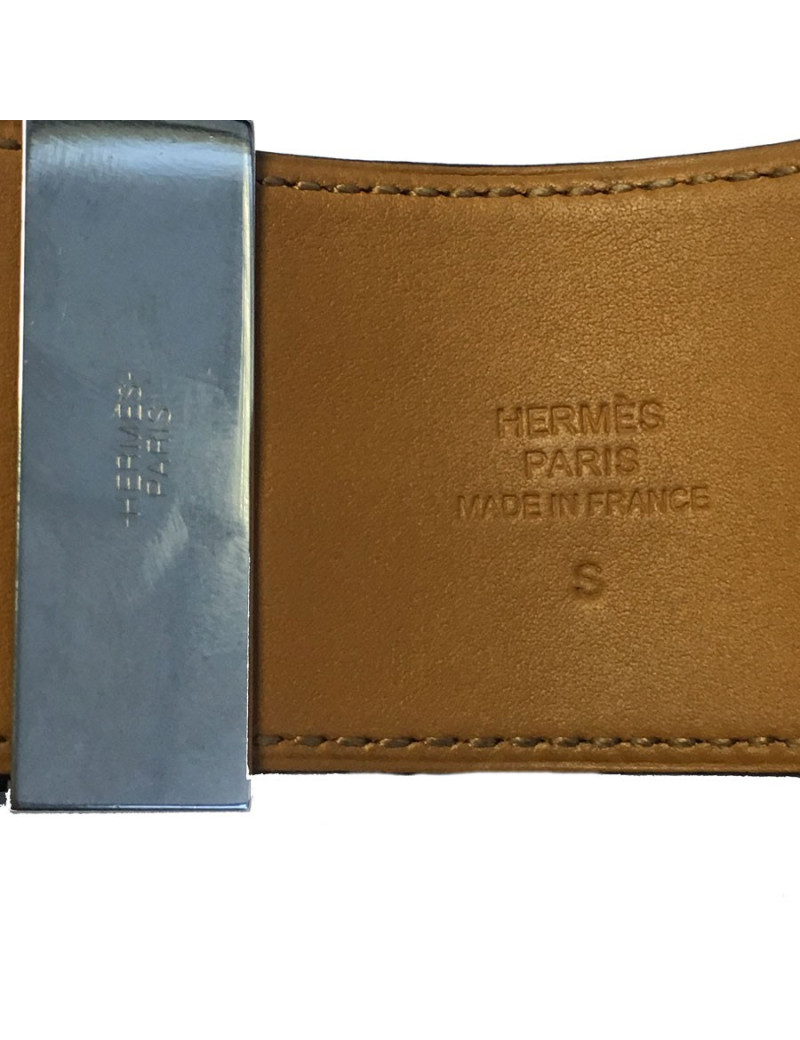 HERMES CDC cuff in blue peacock leather