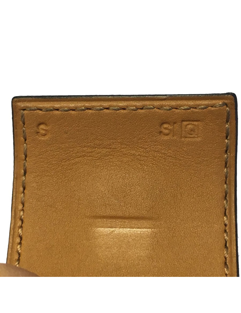 Manchette CDC HERMES en veau bleu paon et bijouterie argentée