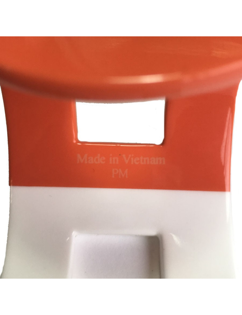 Bracelet HERMÈS en bois laqué blanc et orange forme H