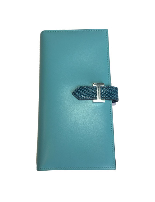 Portfolio Béarn HERMES leather and Blue lizard