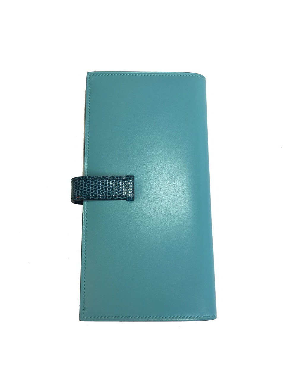 Portfolio Béarn HERMES leather and Blue lizard