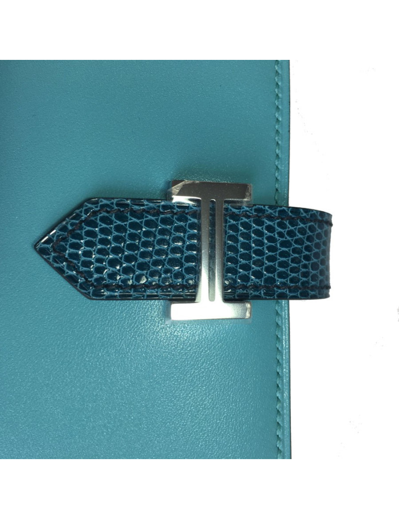 Portfolio Béarn HERMES leather and Blue lizard