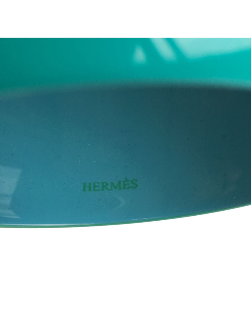 Bracelet HERMÈS laqué bombé vert et bleu