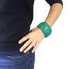 Curved lacquered HERMES bracelet green and blue