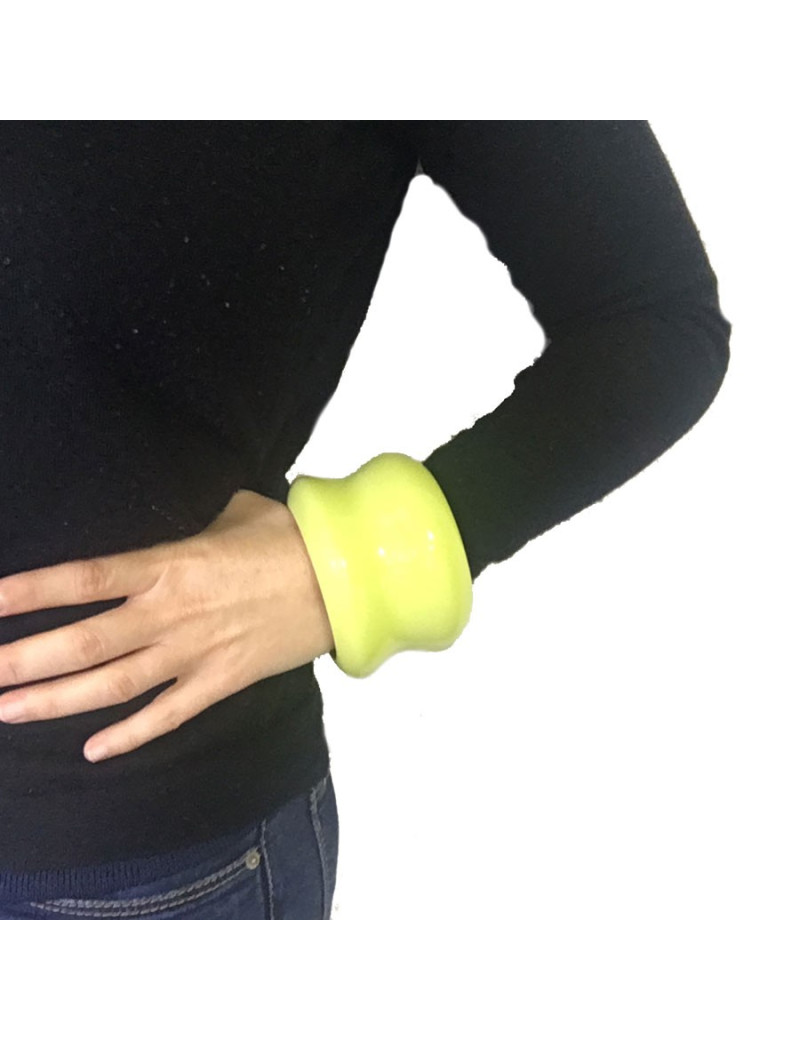 HERMES bracelet in  anise green lacquered wood