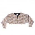 CHANEL 'Paris Dubai' bolero jacket in white and gold cotton size 38FR