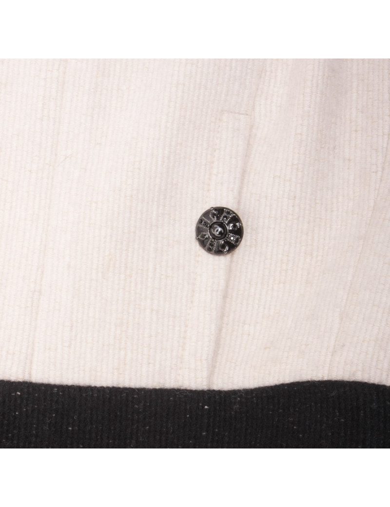 Robe CHANEL T 36 en cachemire et soie blanc cassé 
