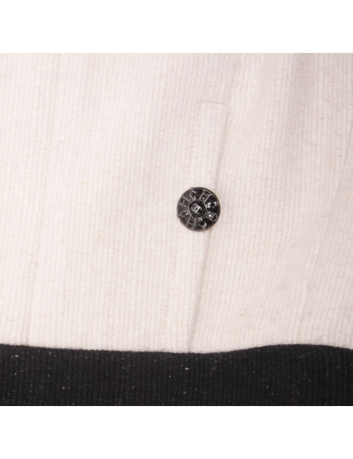 Robe CHANEL T 36 en cachemire et soie blanc cassé 