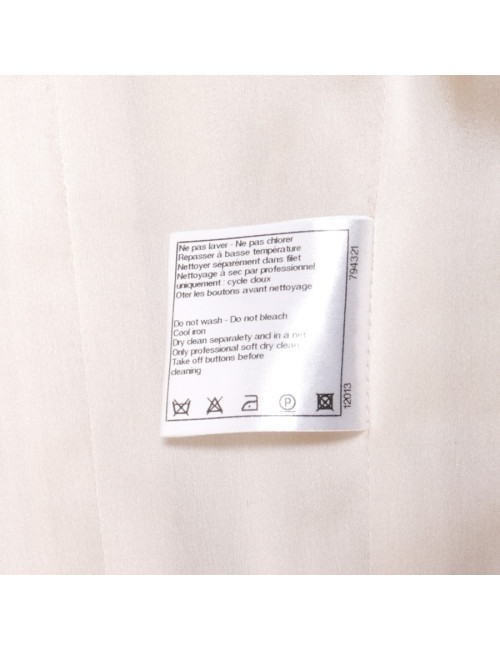 Robe CHANEL T 36 en cachemire et soie blanc cassé 