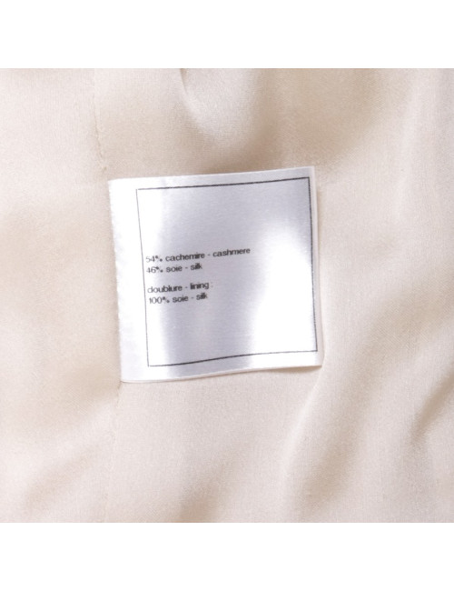 Robe CHANEL T 36 en cachemire et soie blanc cassé 