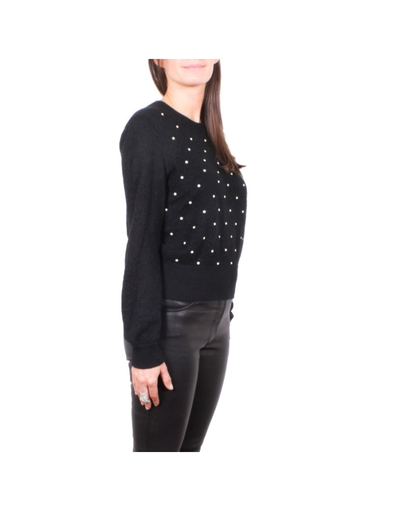 Pull CHANEL T 38 en mohair et soie noir