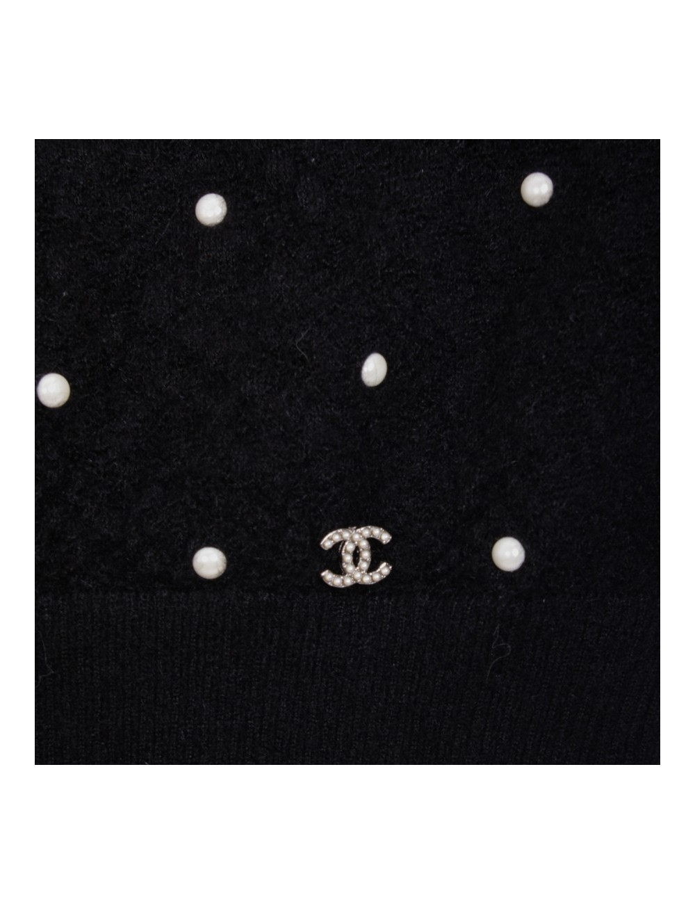 Black CHANEL T 38 sweater in mohair and silk