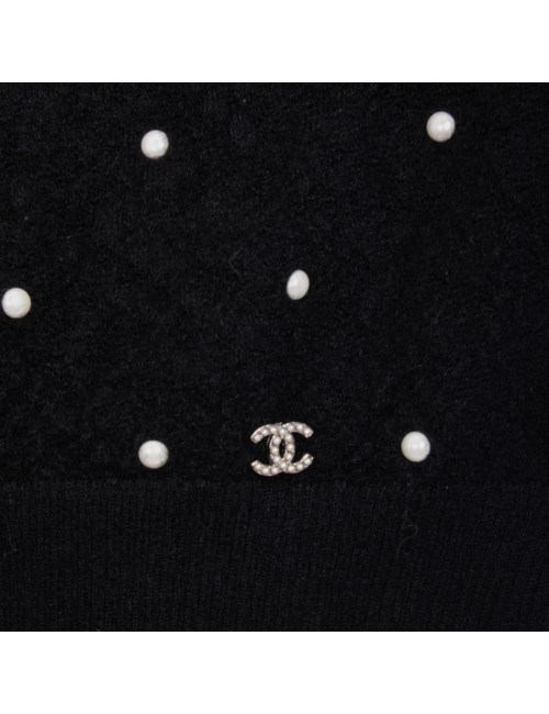 Black CHANEL T 38 sweater in mohair and silk