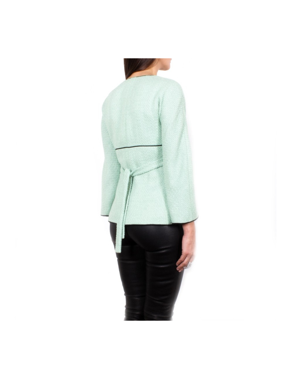 Chanel T 36 fr "Les fonds marins" jacket in green cotton tweed
