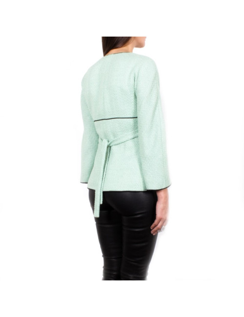 Chanel T 36 fr "Les fonds marins" jacket in green cotton tweed