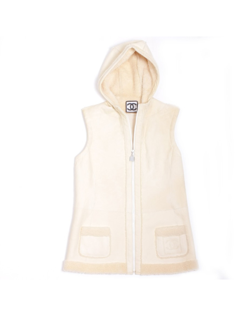 Gilet CHANEL T 40 peau retournée