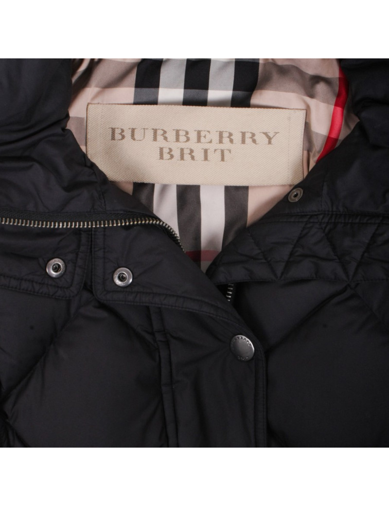 Doudoune BURBERRY T36 FR noire à fourrure