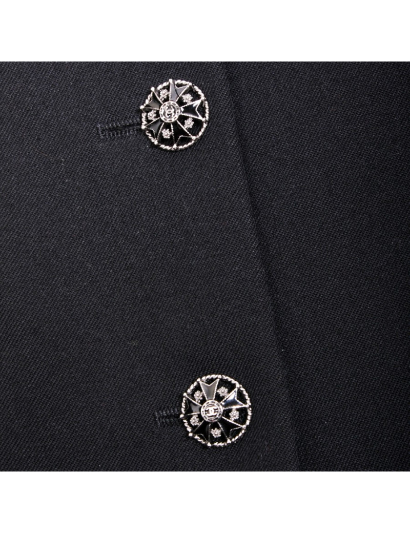 Veste CHANEL T 40 en laine noir