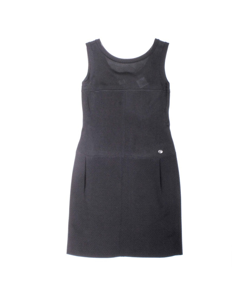 CHANEL T 38 en Black mesh dress