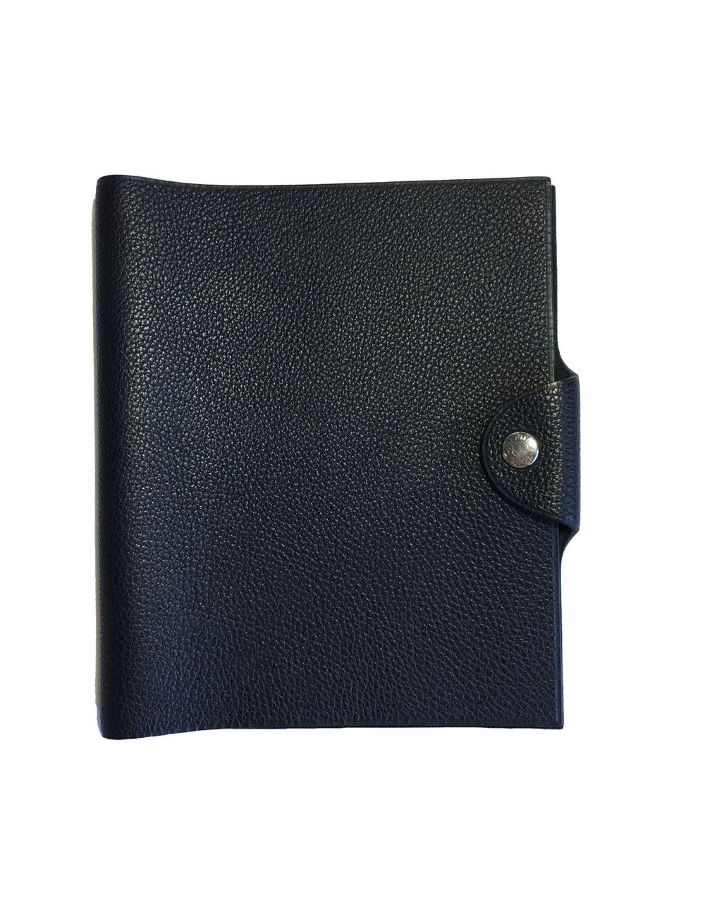 Couverture de cahier HERMES petit modèle en veau grainé noir