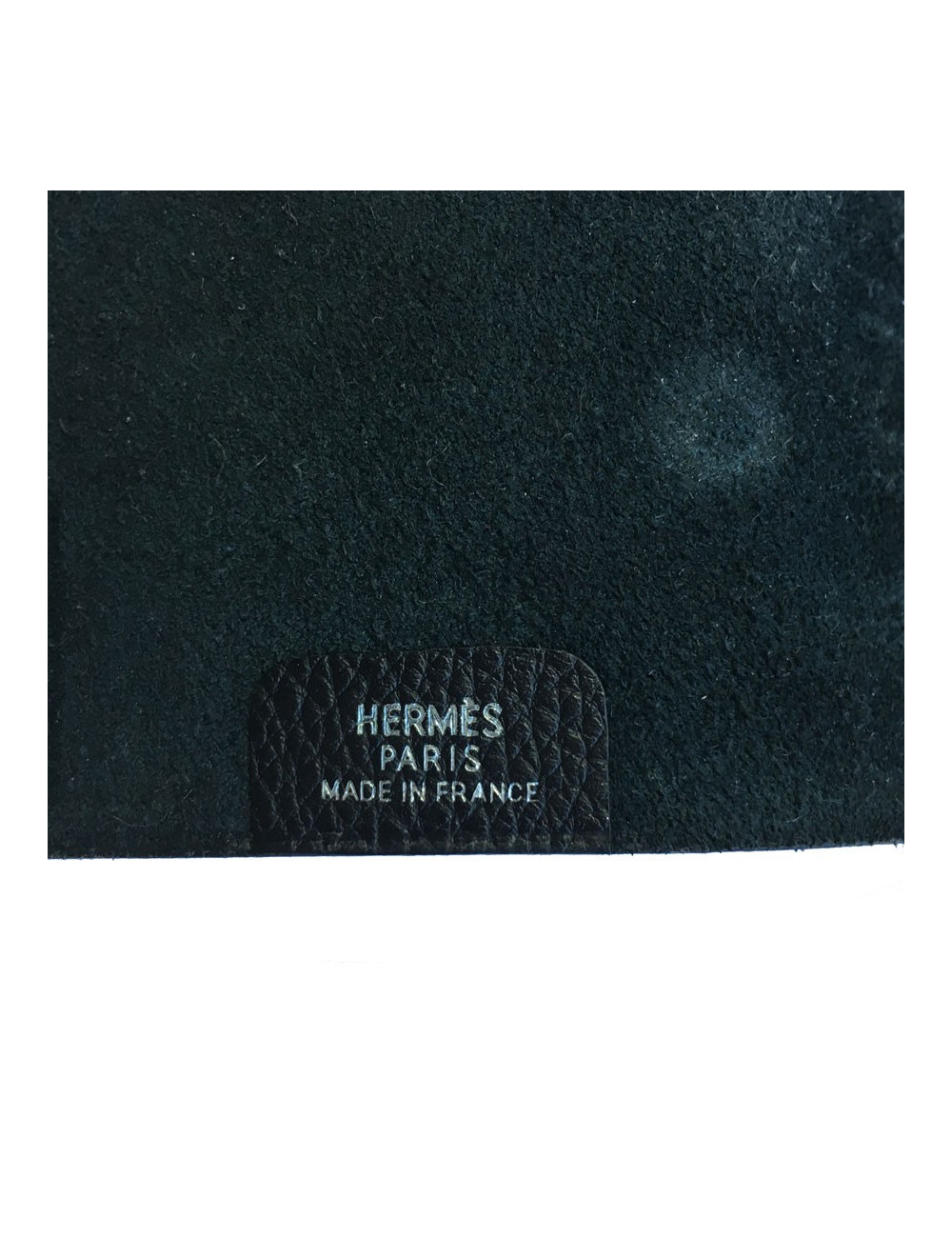 Couverture de cahier HERMES petit modèle en veau grainé noir