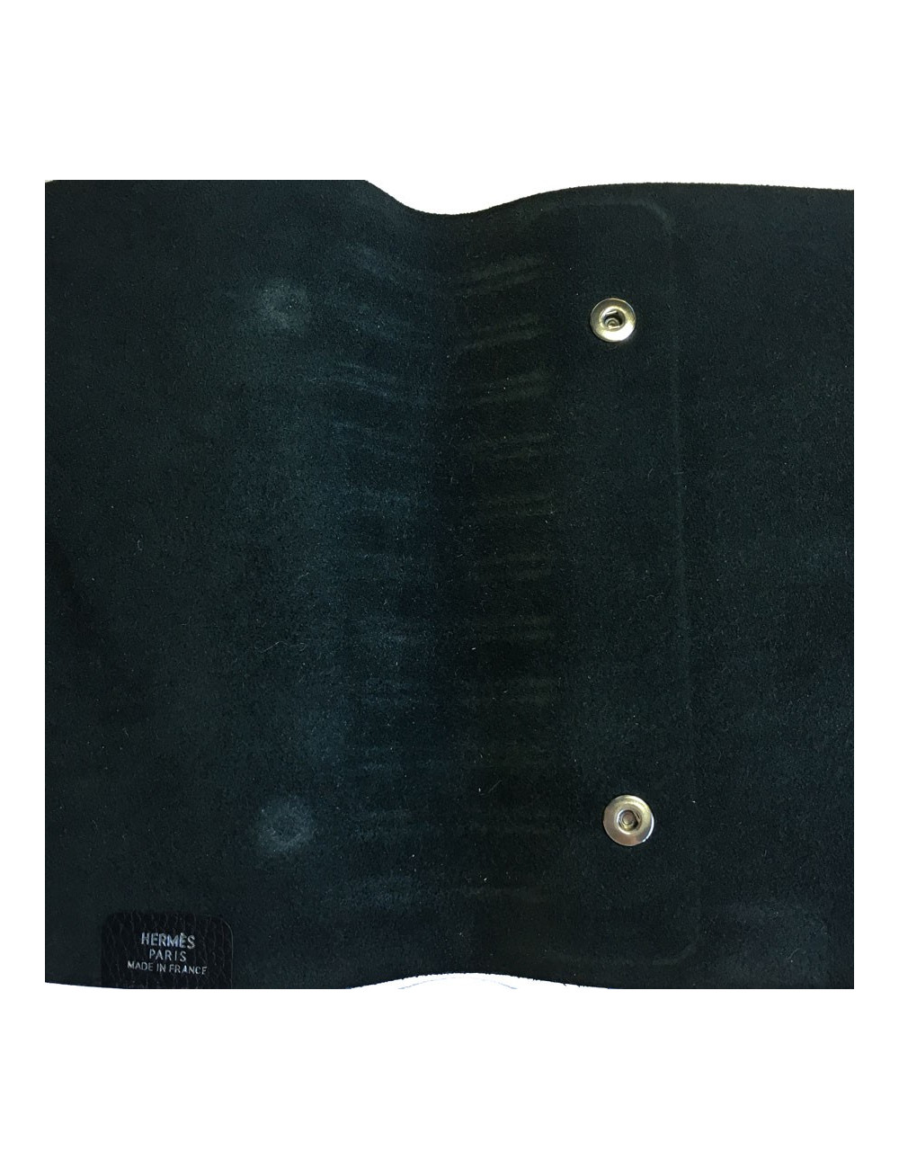 Couverture de cahier HERMES petit modèle en veau grainé noir