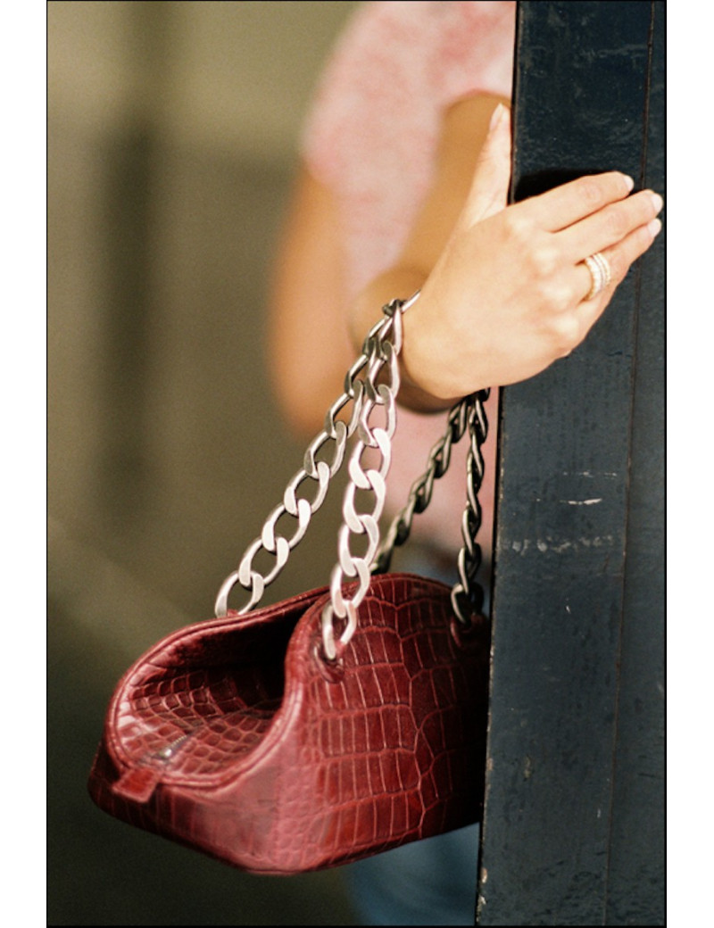 Sac Bowling PARIS-NYC CHANEL crocodile bordeaux