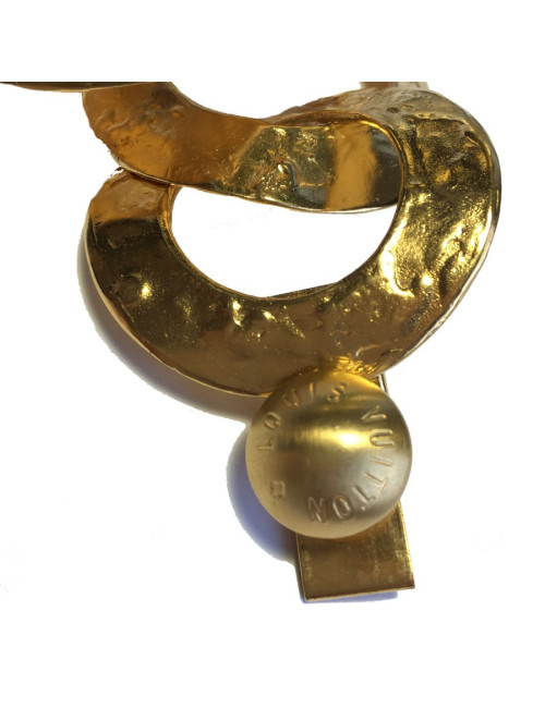 xxx Bracelet LOUIS VUITTON anneaux en métal plaqué or martelé