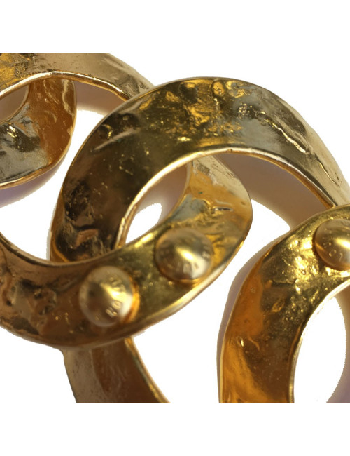 xxx Bracelet LOUIS VUITTON anneaux en métal plaqué or martelé