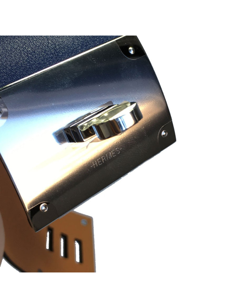 Manchette HERMES "Extrême" en cuir veau lisse bleu