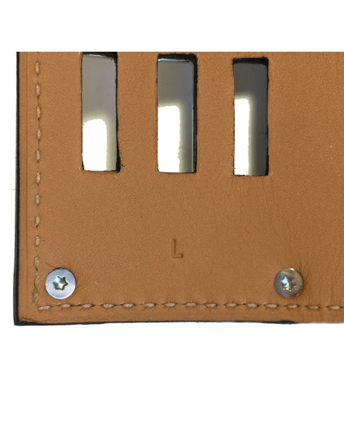 Manchette HERMES "Extrême" en cuir veau lisse bleu