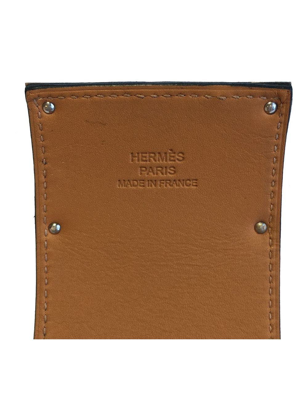 Manchette HERMES "Extrême" en cuir veau lisse bleu