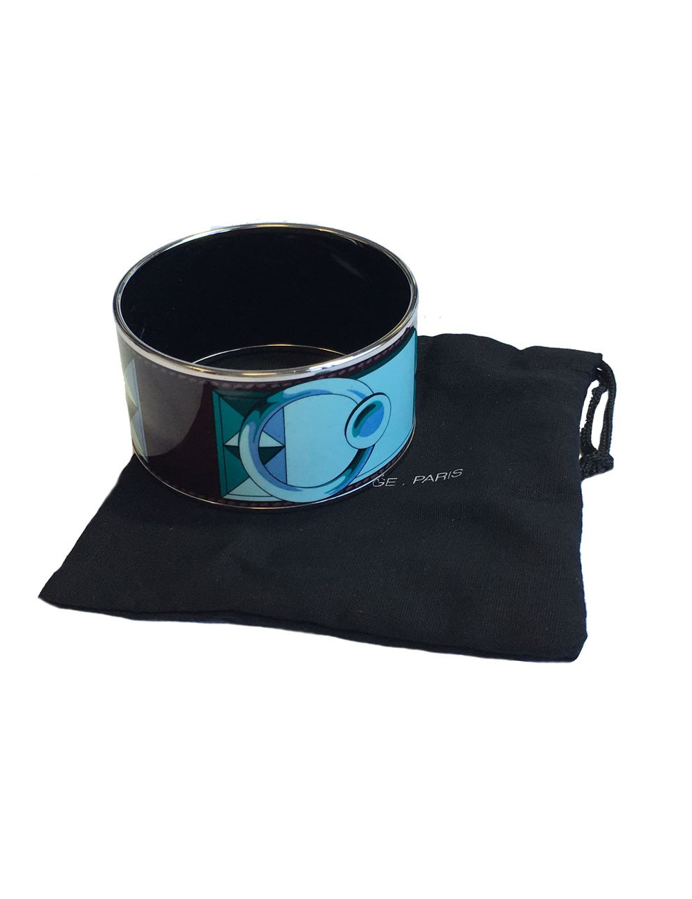 Bracelet HERMES en émail motif Collier de Chien