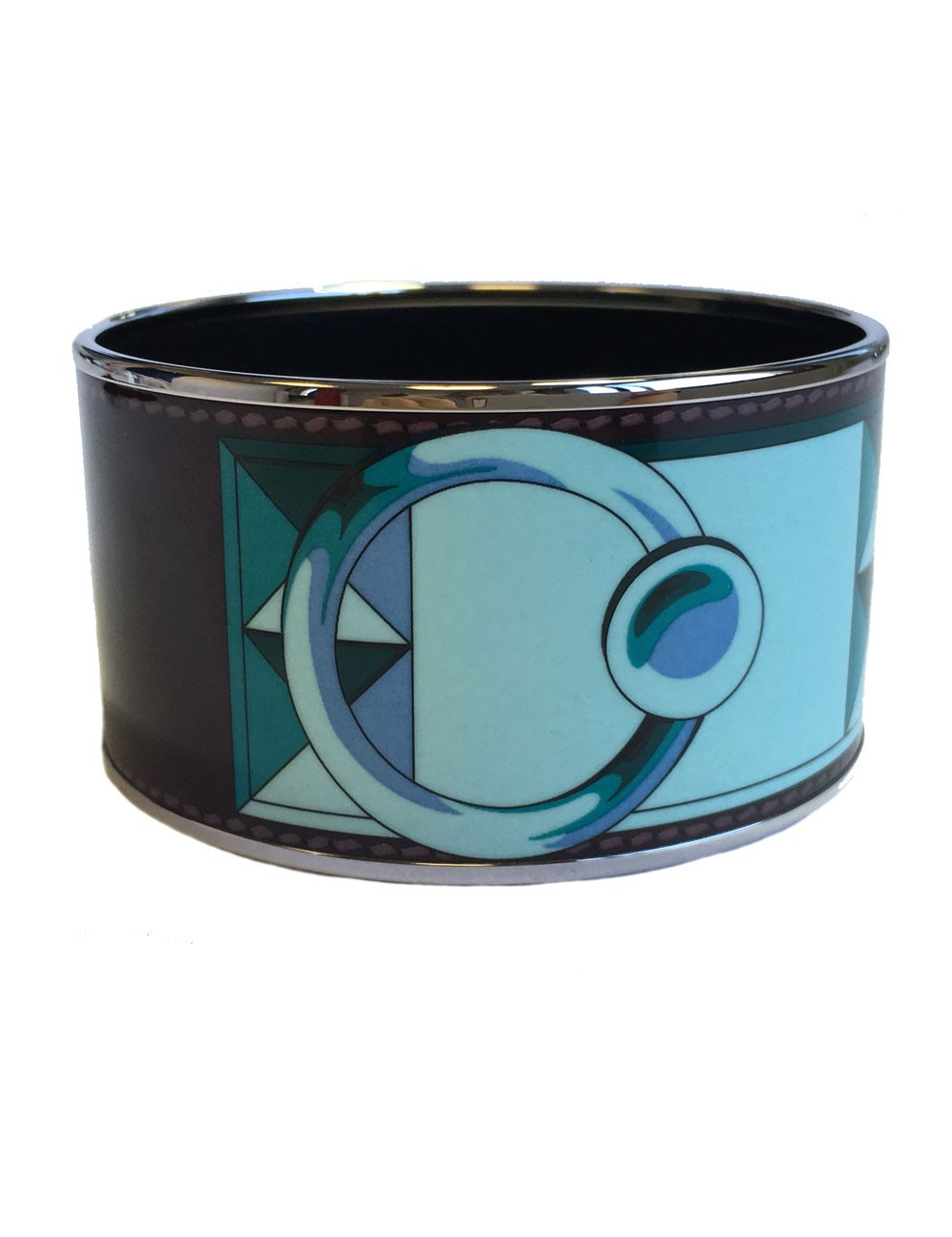 Bracelet HERMES en émail motif Collier de Chien