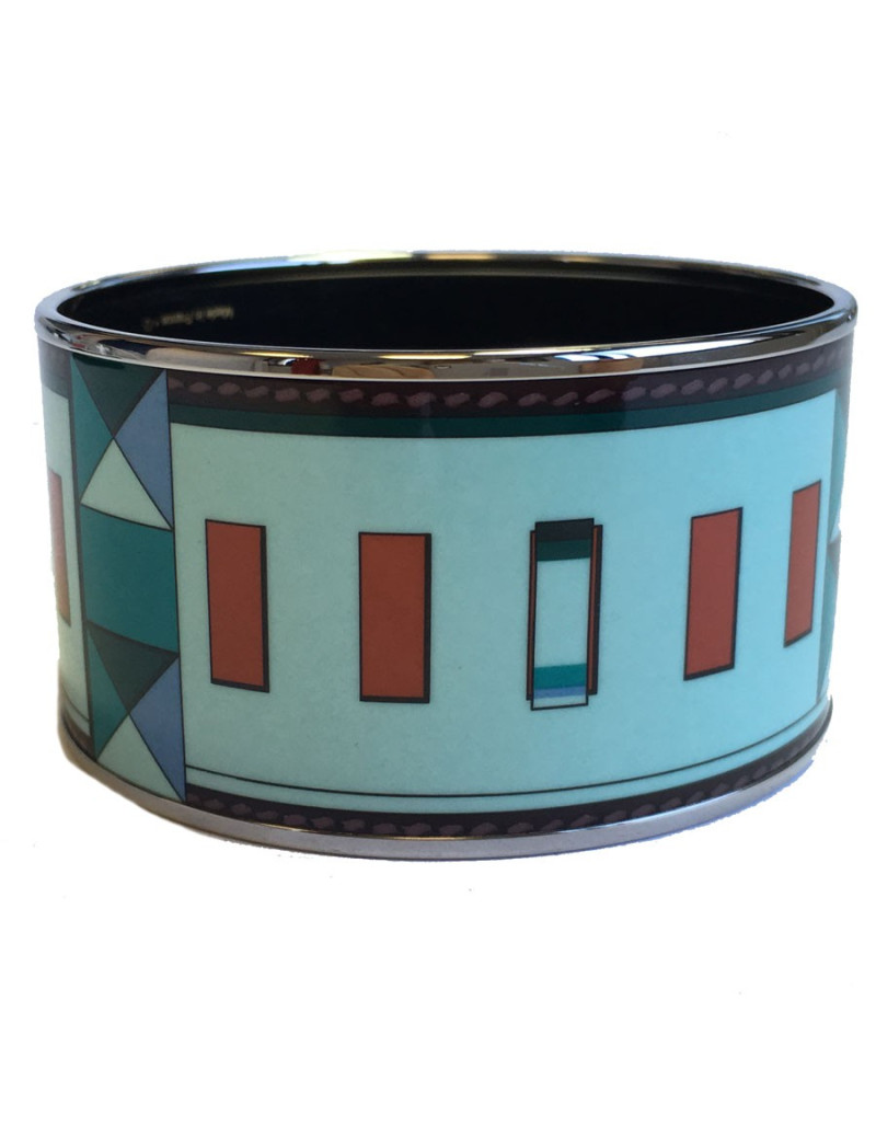 Bracelet HERMES en émail motif Collier de Chien