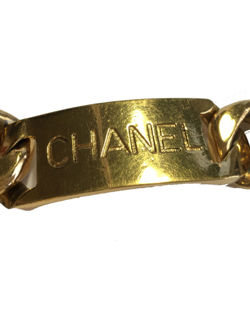 80's CHANEL chain belt in gilded metal