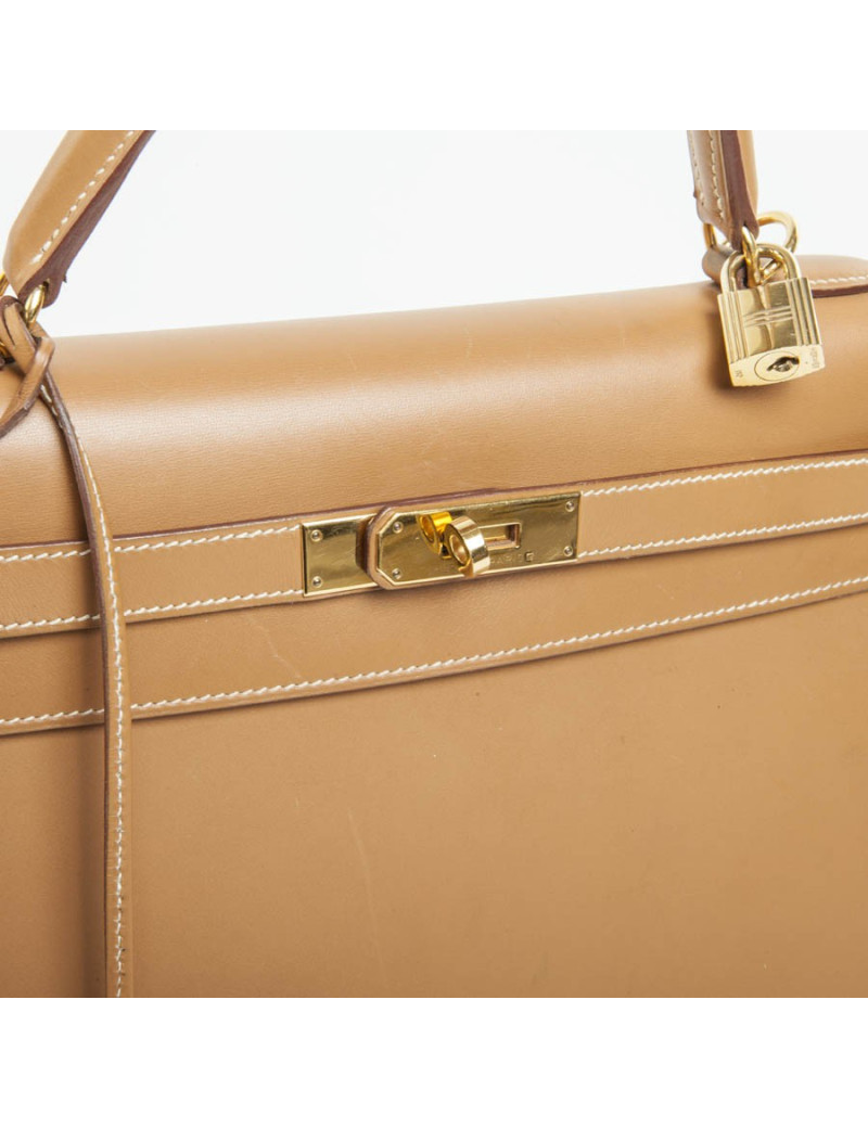 II 32 leather box gold bites SADDLER HERMÈS Kelly bag