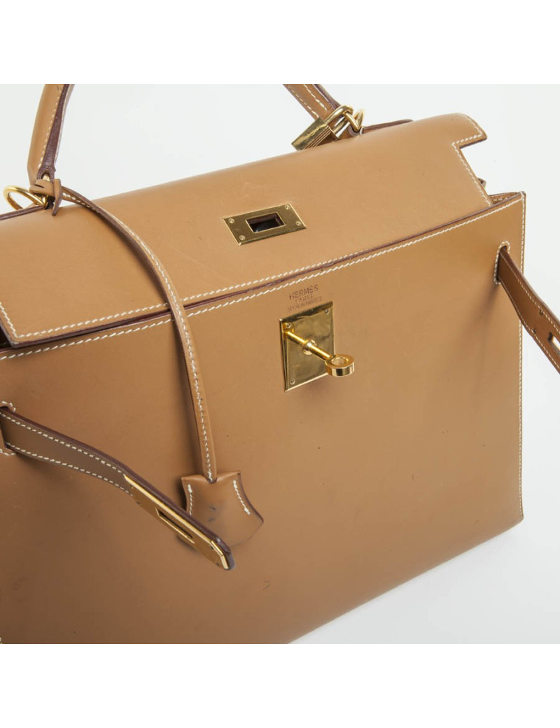 II 32 leather box gold bites SADDLER HERMÈS Kelly bag