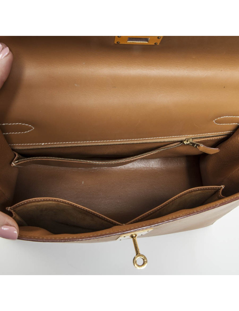 II 32 leather box gold bites SADDLER HERMÈS Kelly bag