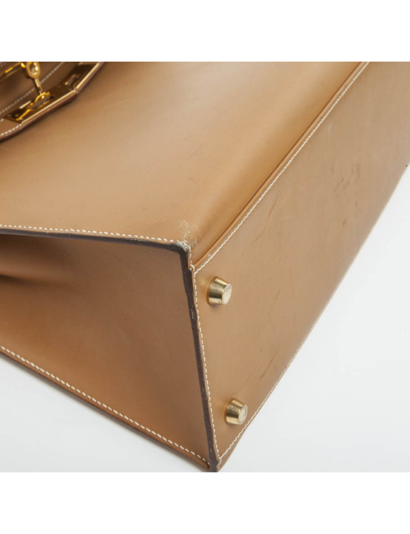 Sac Kelly II 32 HERMES cuir box gold piqûres sellier bijouterie palladium