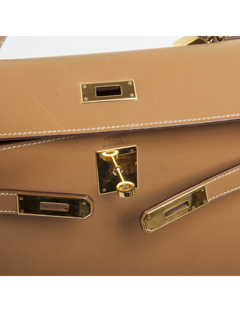 II 32 leather box gold bites SADDLER HERMÈS Kelly bag