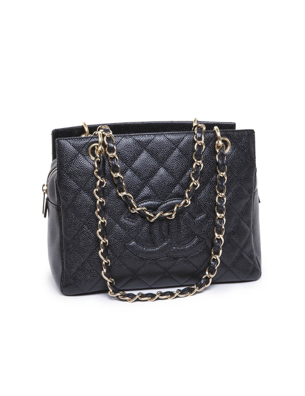 Sac CHANEL cuir grainé noir