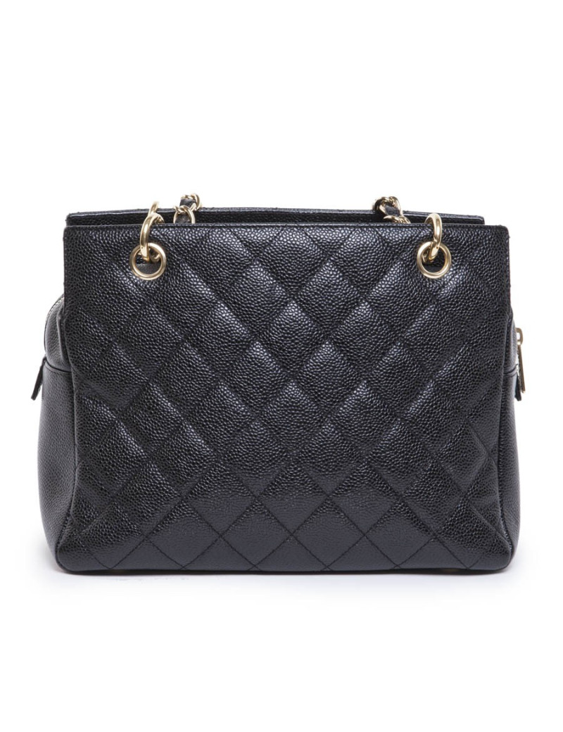 Sac CHANEL cuir grainé noir