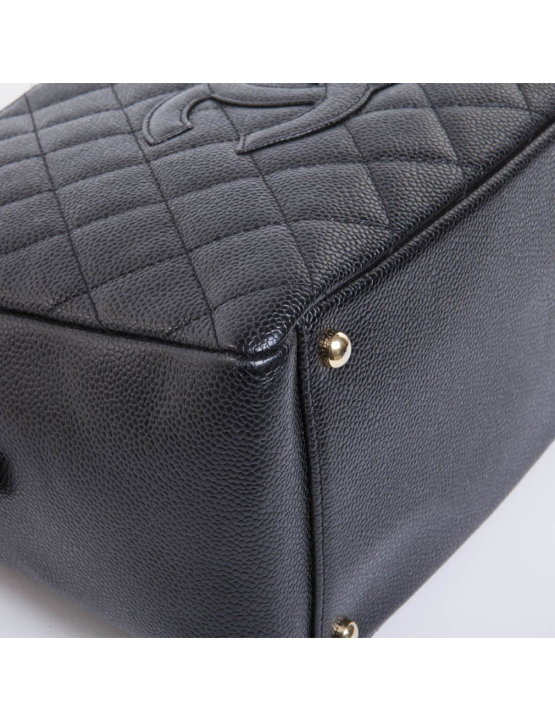 Sac CHANEL cuir grainé noir