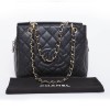 Shoping TM black grained leather CHANEL tote bag