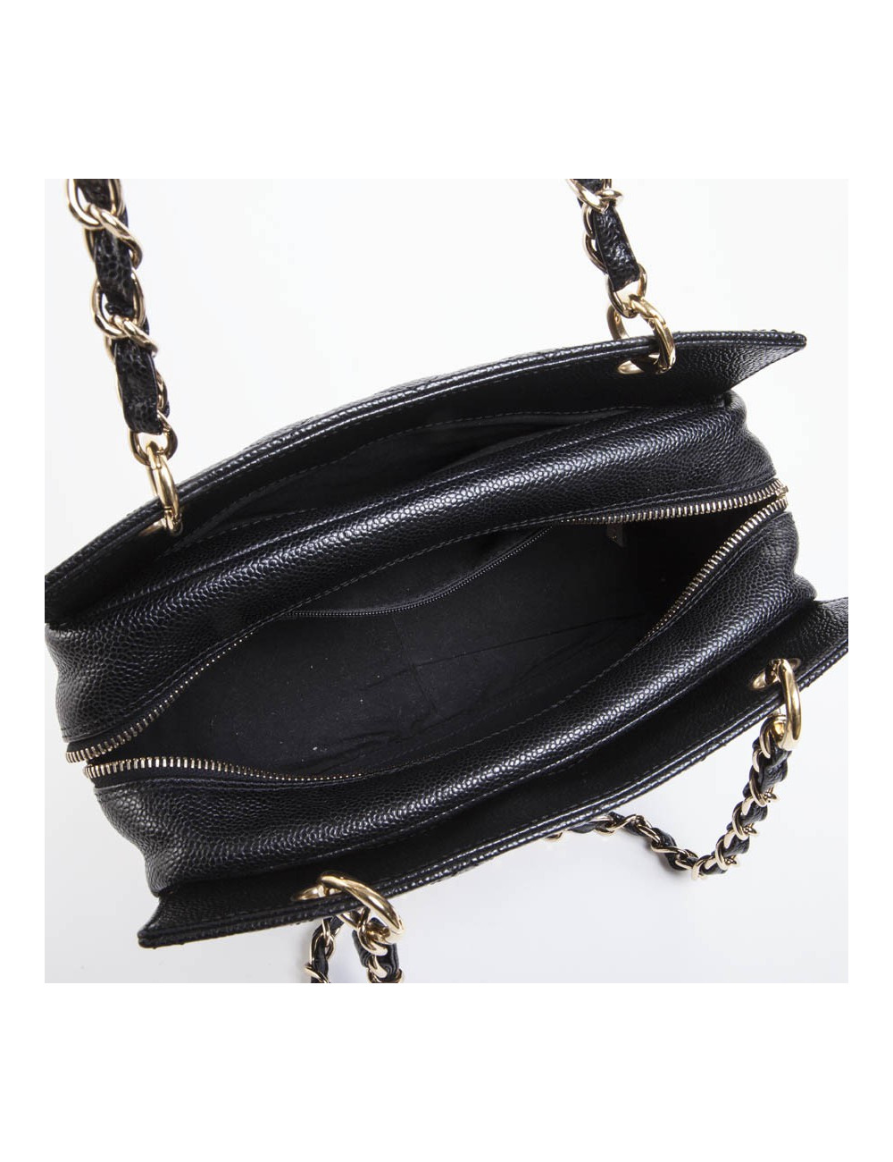 Sac CHANEL cuir grainé noir