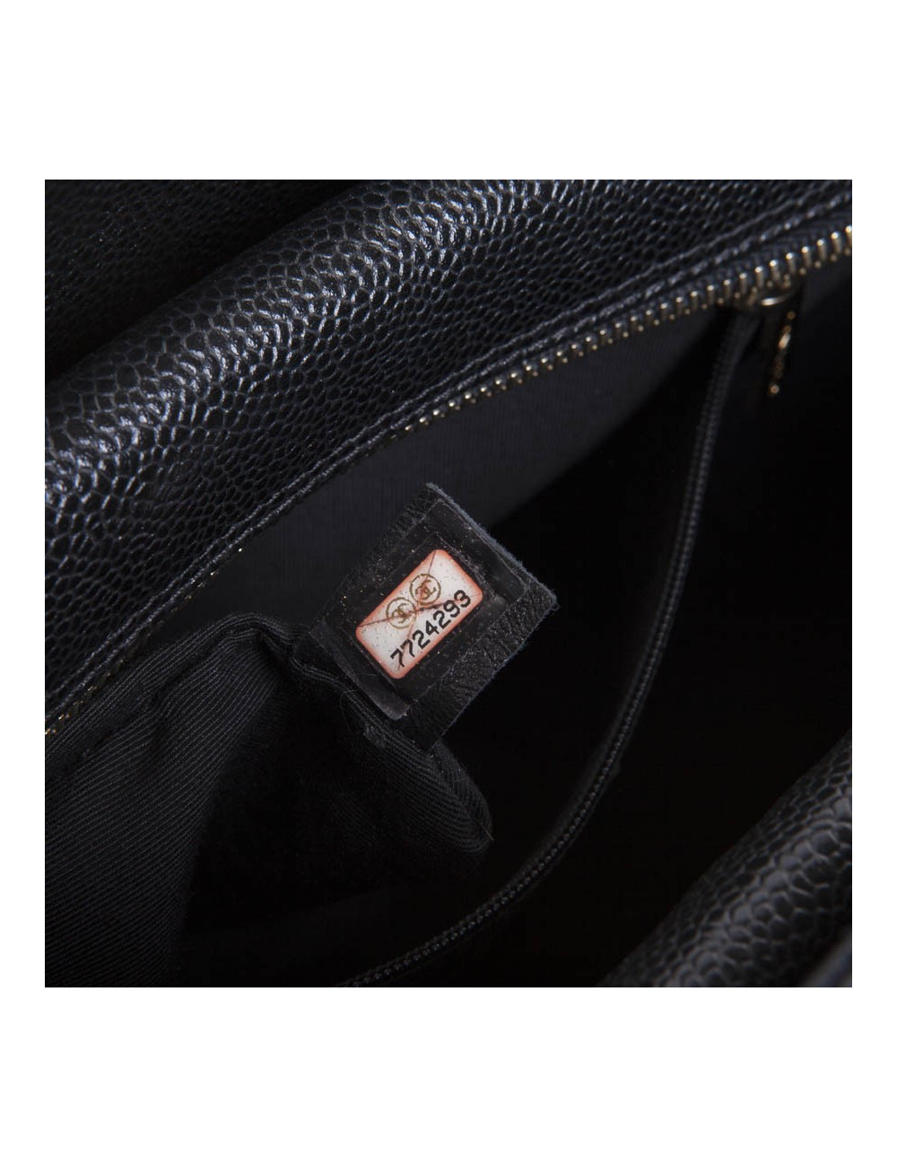 Sac CHANEL cuir grainé noir