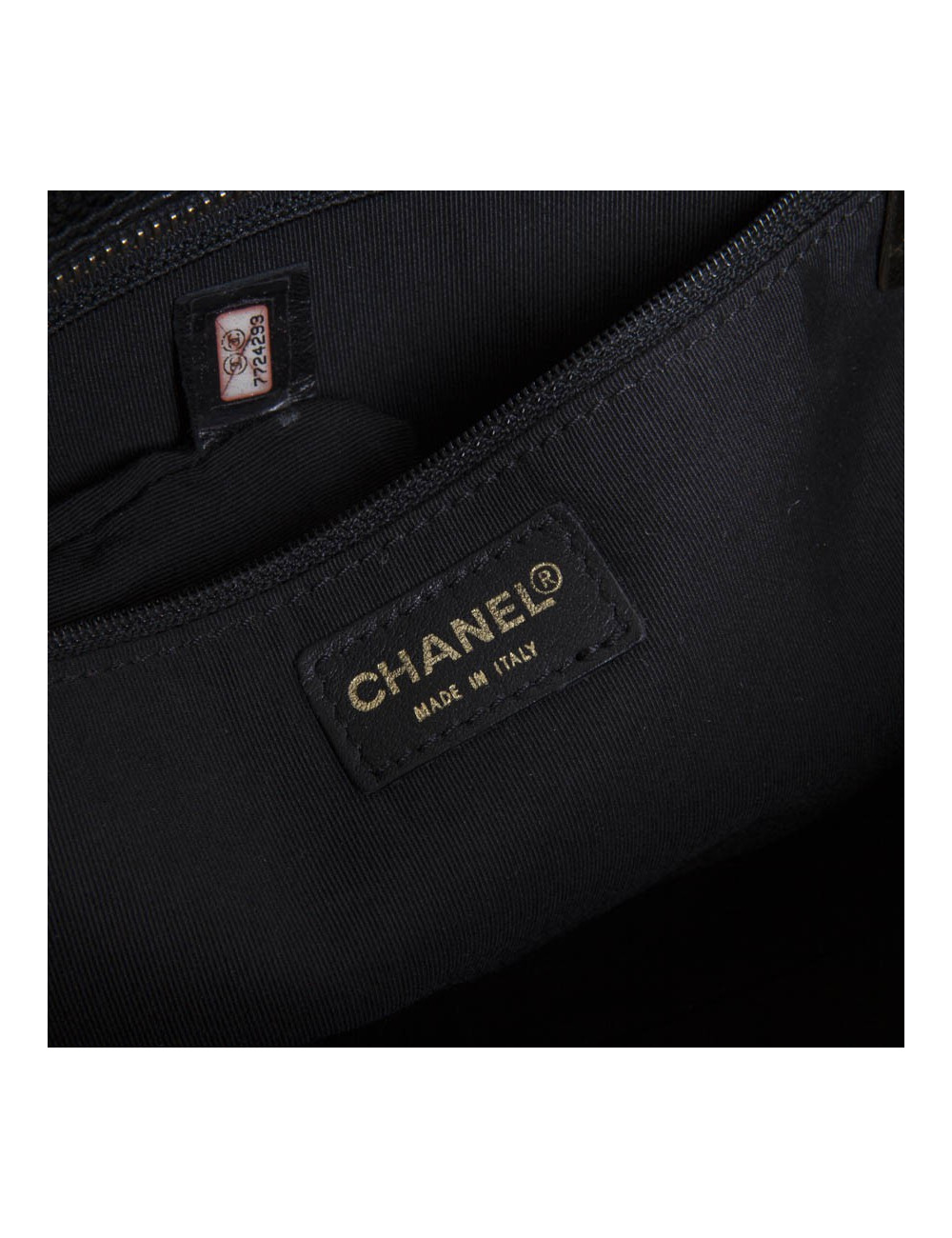 Sac CHANEL cuir grainé noir