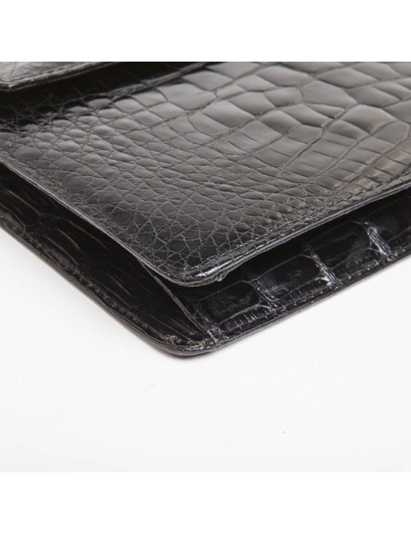 Pochette Pascal MORABITO en crocodile noir