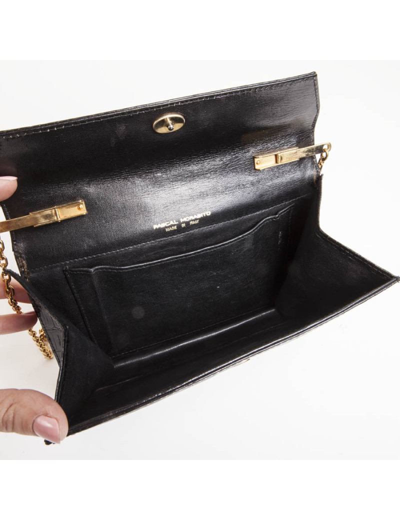 Pochette Pascal MORABITO en crocodile noir